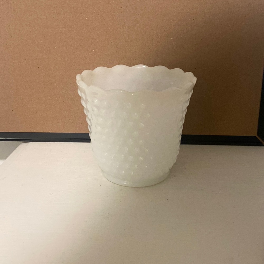 Milk glass candy dish
